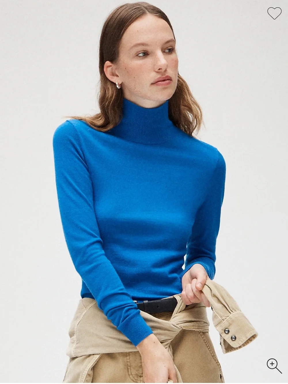 J. Crew Carolyn turtleneck sweater in merino wool CM709 Tidewater blue 12 14 L